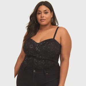 TORRID Black Sequin Bralette Bra Top Shirt Blouse   Women's Plus Size 2